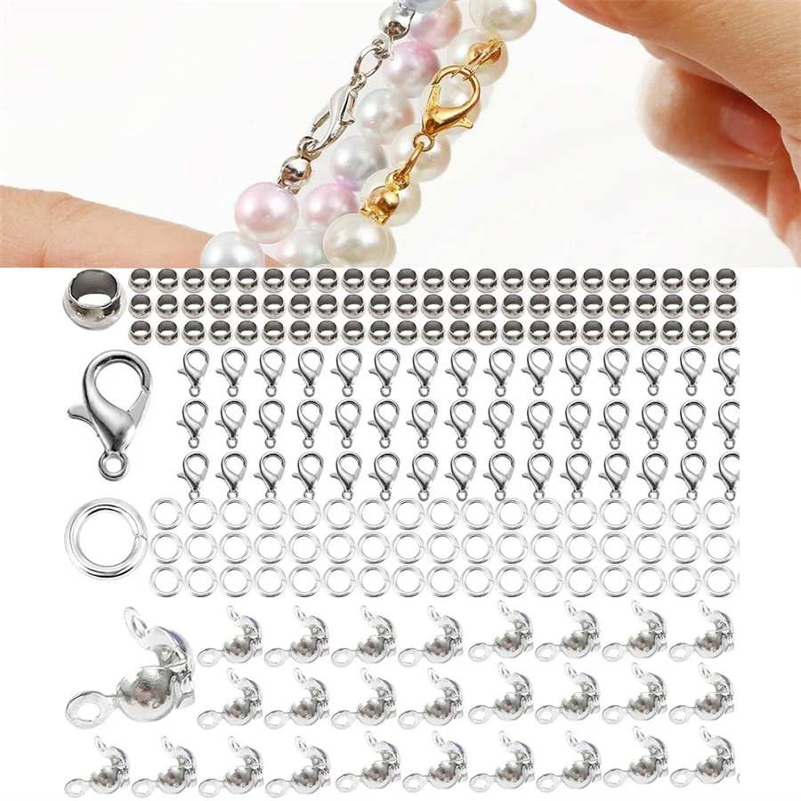 Golden Color  Jewelry Making Materials Box Lobster Clasp Open jump rings Set For Handmade Findings DIY Bracelets Accessories