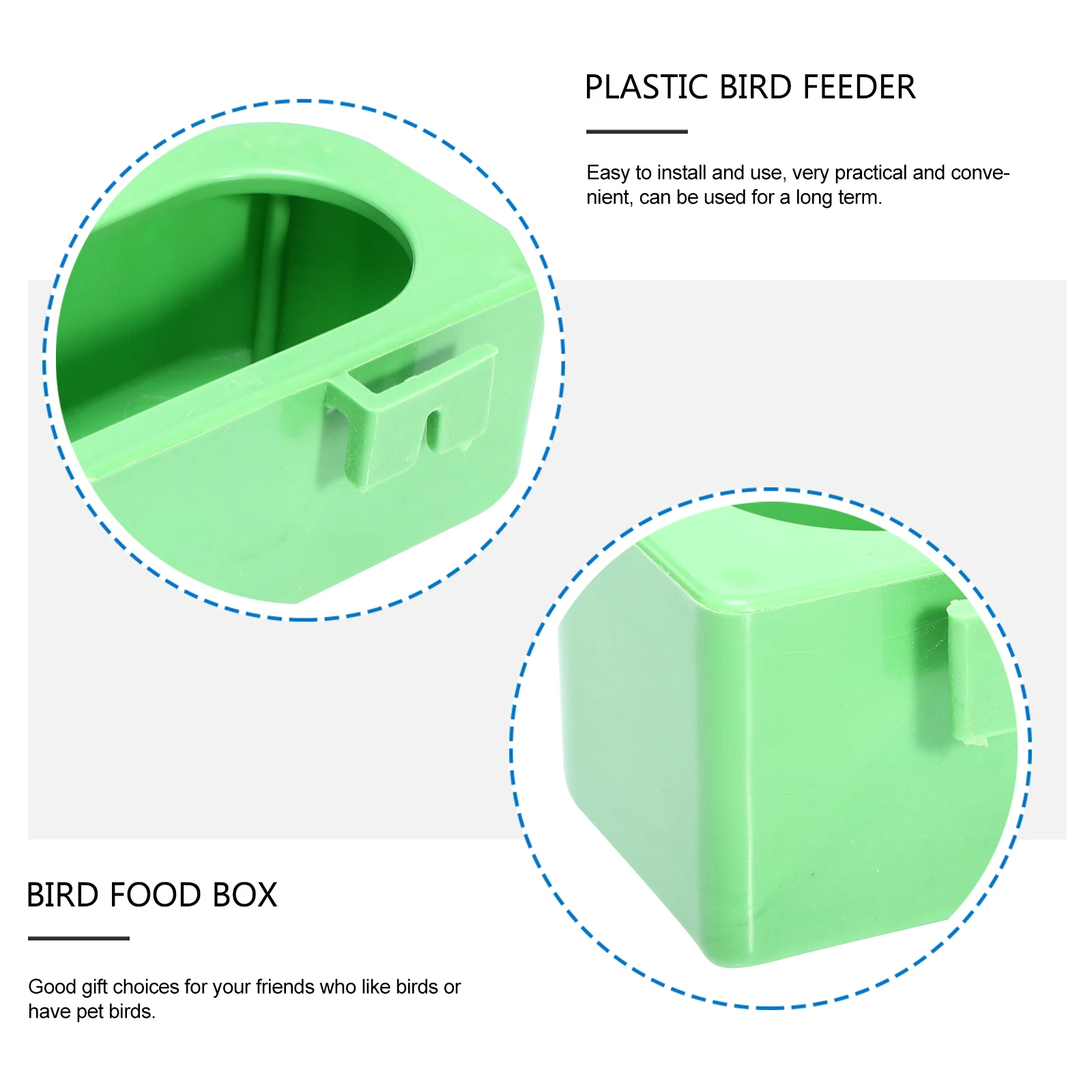 

4pcs Thickened Plastic Pigeon Feeder Durable Bird Food Box Easy to Clean Cage Pet Supplies Long Term Use Practical