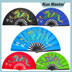 Tai Chi Fan Bamboo Kung Fu Martial Arts 34 Centimeter Fans Wushu Art Martiaux Cosplay Dance Performance Fan Red Kun Master