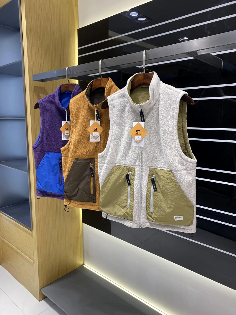 Thiened Fce Vest ex Autumn Winter New Arrival Warm Double-sided Wear Sports Sle Zipper Closure  Color Vest