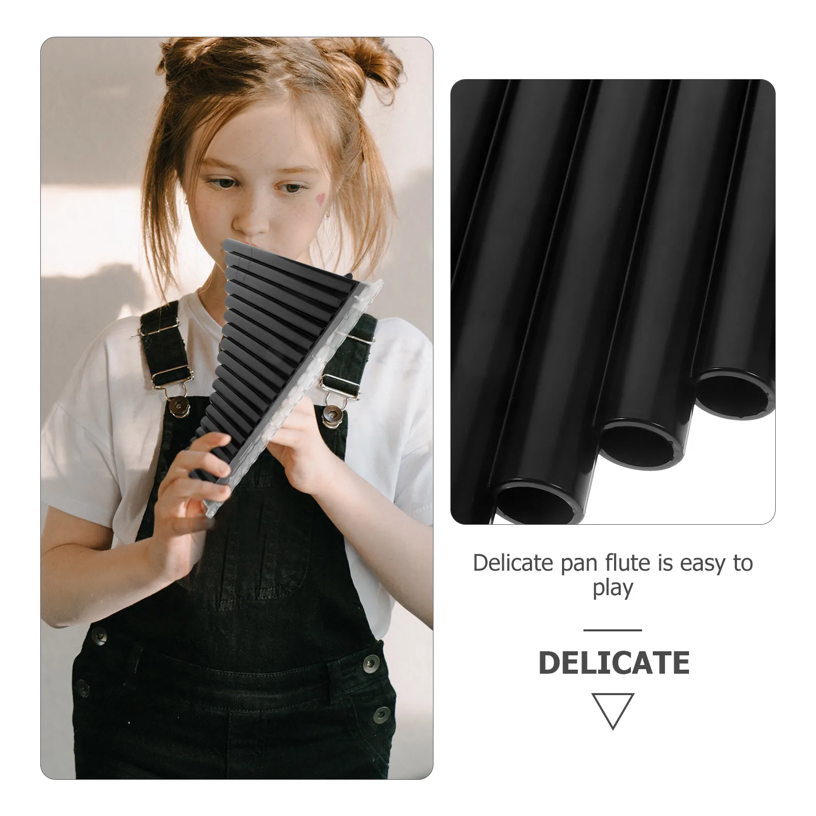 

18 Tubes C Key Pan Flute Durable ABS Material Clear Sound Practical Design Musical Instrument Student Portable Performance
