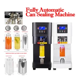 Full Automatic Tin Can Sealing Machine Zip Top Can Sealing Machine PET Bottle  Beer Can Sealing  For Beverage Can 5.5cm Calibe