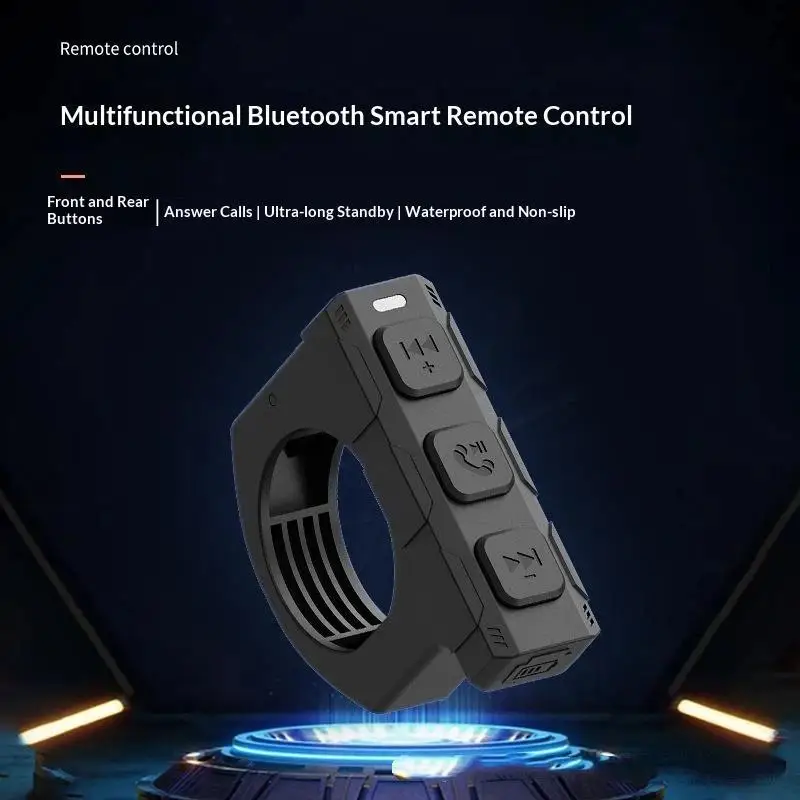 New Motorcycle Handlebar Wireless Control Remote Button Motorcycle Media Controller For Helmet Earphone Steering Wheel