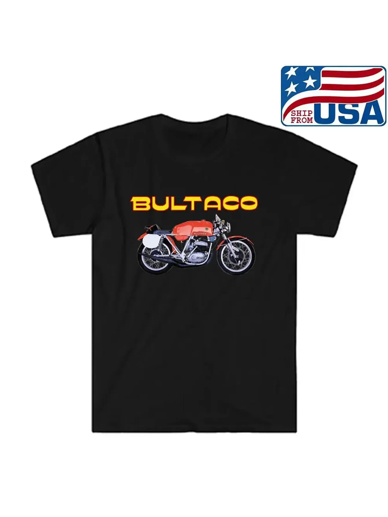 

Мужская черная футболка Bultaco Montjuic Motorcycles Motocross, размер S-3XL, подарки для папы, мужская одежда, забавная футболка с короткими рукавами