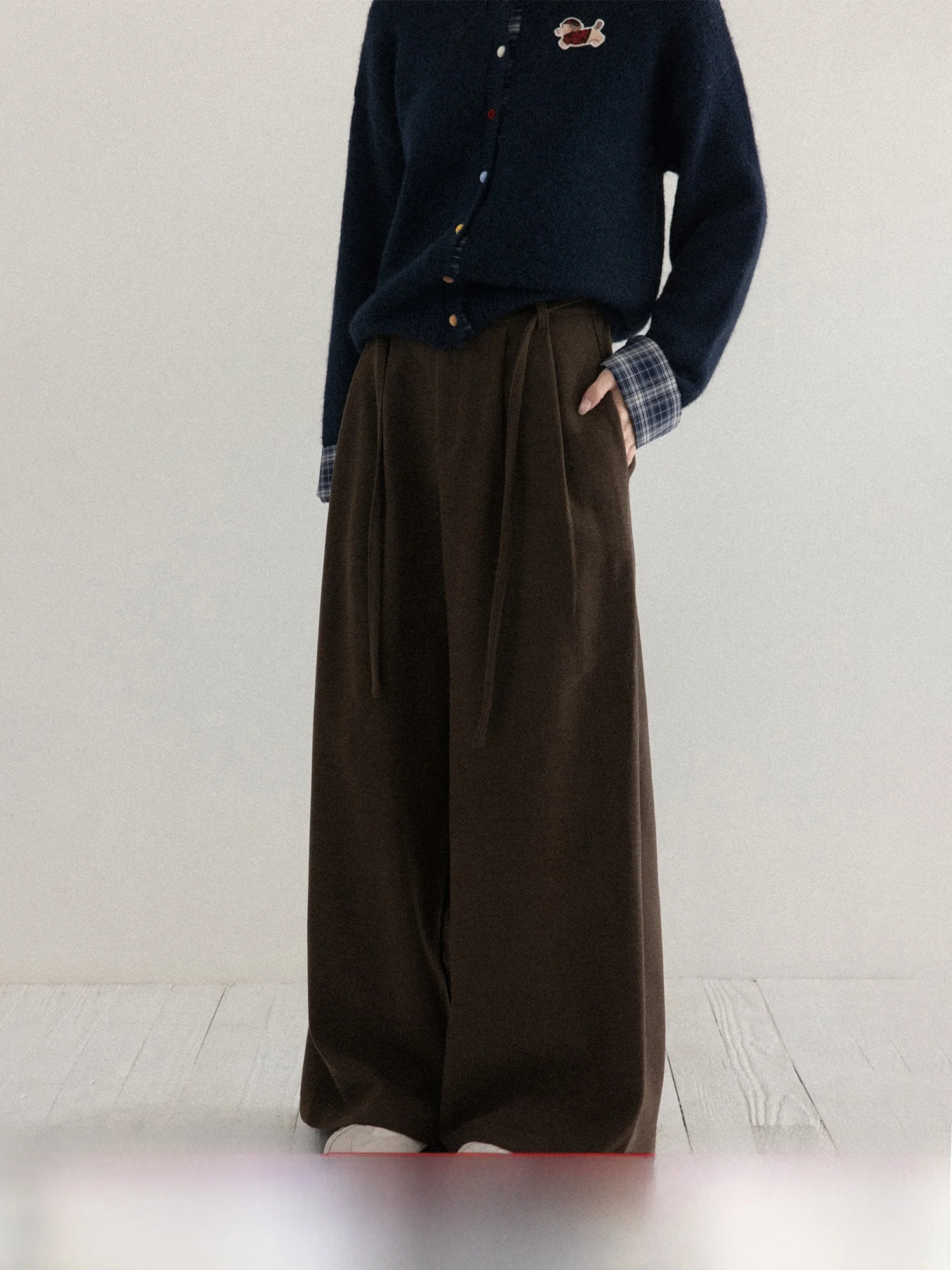 

Женские повседневные брюки с высокой талией и широкими штанинами, универсальные, зимние, новые, свободные, для работы, длинные, удобные, прямого кроя