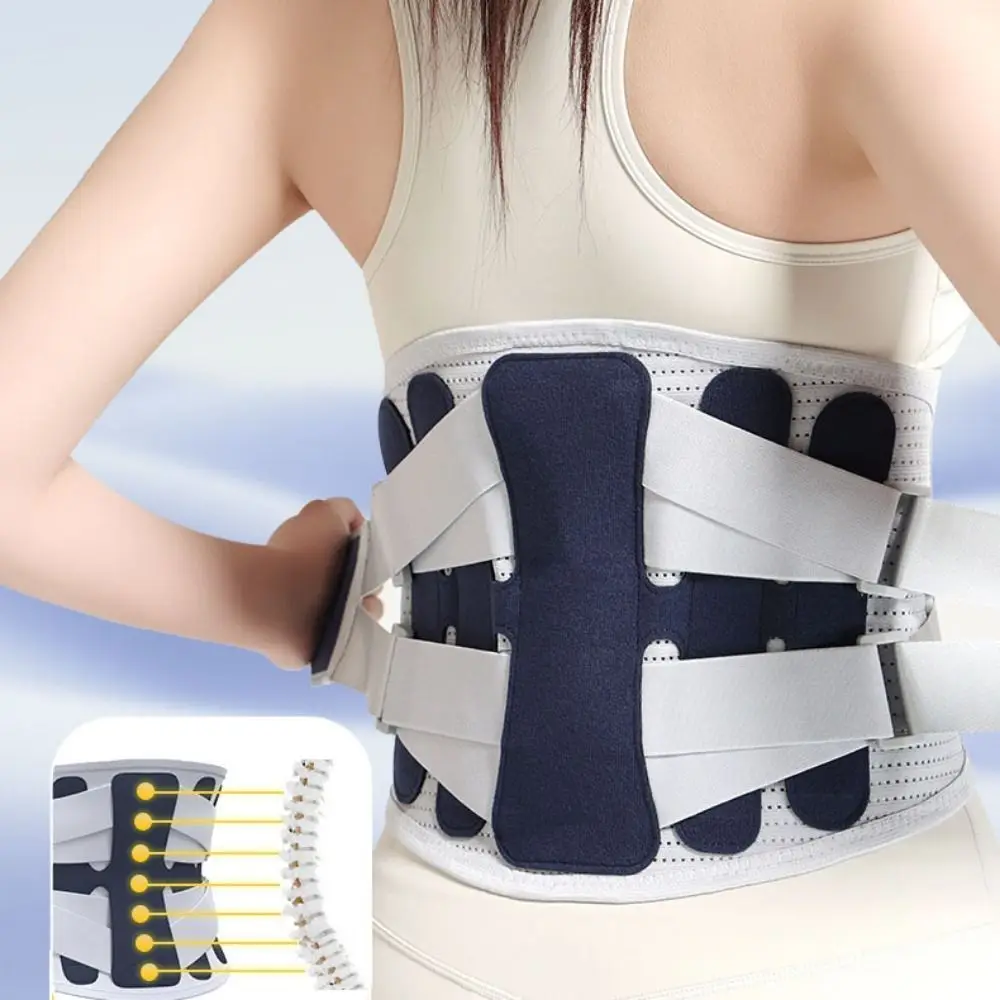 

4-Spring Support Waist Support Belt Adjustable Breathable Knitted Compression Belt Posture Corrector Office Use