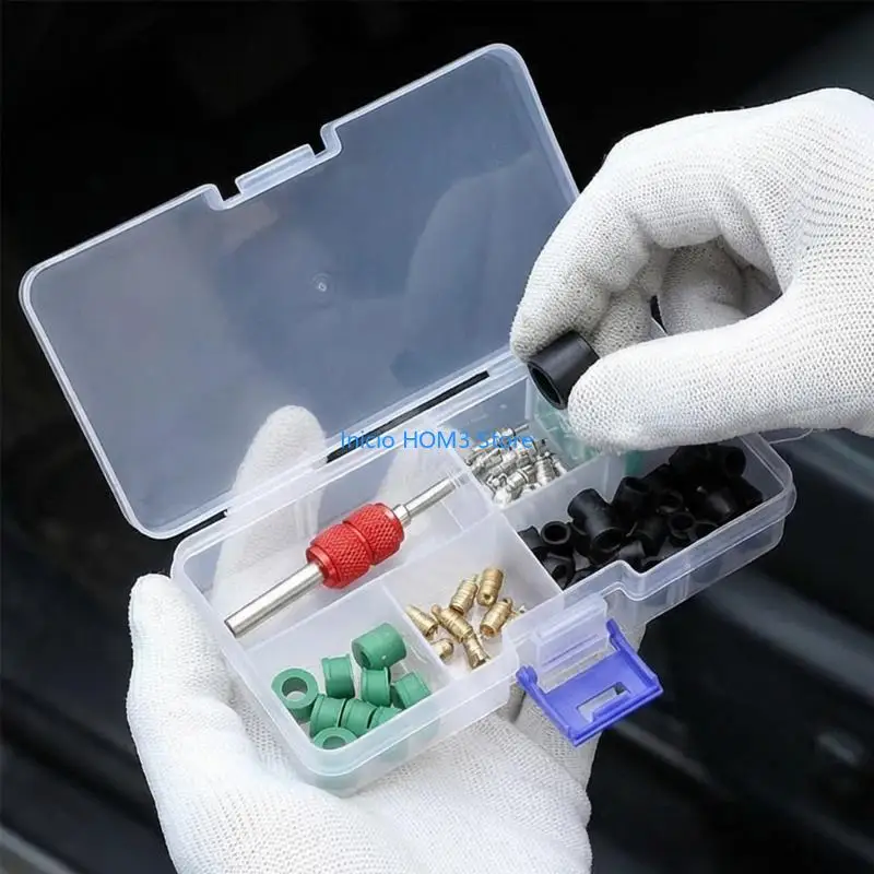 A5YD 71Pcs Professional Air Conditioner Adapter Removal Air Condition Repair Tool Adapter Hose Gasket Easy Maintenance