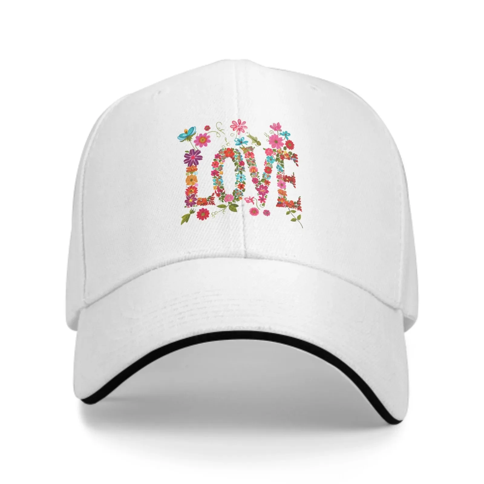 Flower Love Baseball Cap Sandwich Duck Tongue Hat Spring Summer for Men Women Fashion Daily Sports Travel