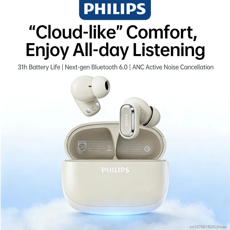 Philips TAT2569 Kabellose Bluetooth-Kopfhörer, TWS In-Ear-Headset, HiFi-Stereo-Ohrhörer, Geräuschunterdrückung mit Mikrofon, Kopfhörer für den Sport
