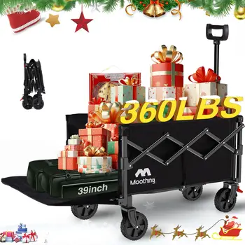 Katlanabilir vagon sepeti, tekerlekli katlanabilir vagon, hafif market arabası, taşınabilir yardımcı malzeme arabası, 150L büyük kapasiteli, 360lbs