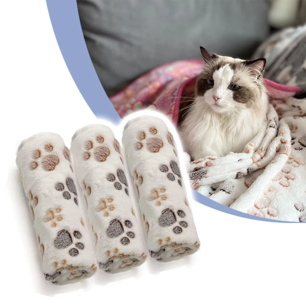 1 Pack Dog Blankets Super Soft Warm Sleep Mat Fluffy Premium Fleece Pet Blanket Flannel Throw for Dog Puppy Cat