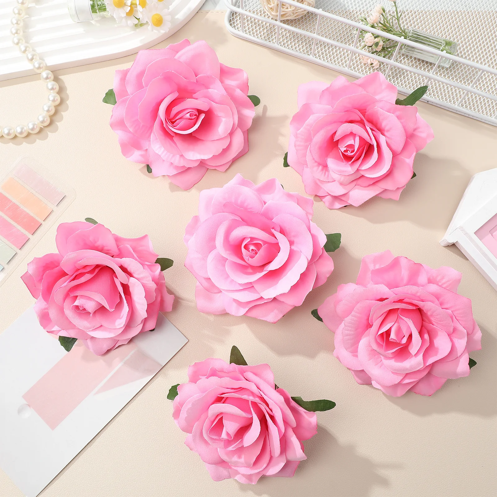 

9Pcs Versatile Flower Brooch Pins Realistic Roses for Clothing and Hair Styling Wedding Party Prom Accessories Ladies Gift Idea