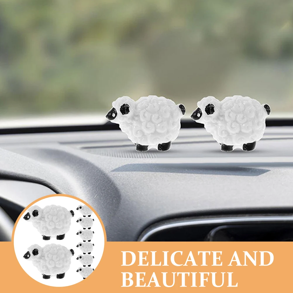 

8Pcs Resin Miniature Sheep Decor Tiny Animal Figurines for Desktop Yard Office Table Garden Decorations Sheep Ornaments