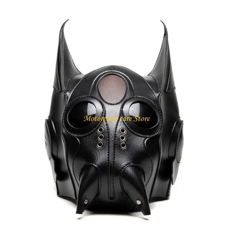 Punk Style Adjustable Mask For Halloween Motorcycle Riding Cosplay Party Costume Accessory Breathable Leather Material