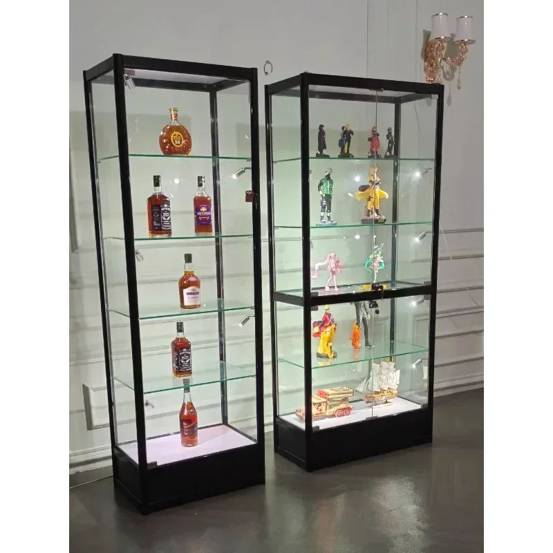 

Figure display cabinet Glass Customized transparent model Storage Cosmetics gift cabinet