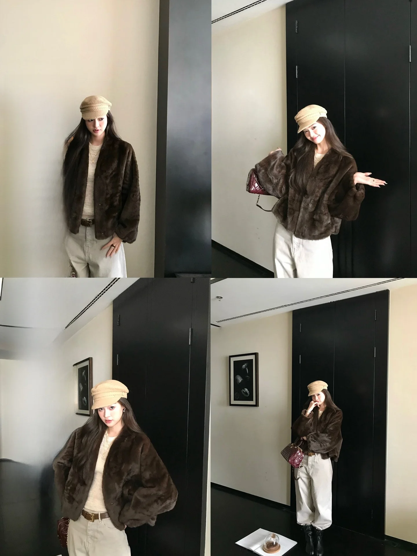 

ZM Zhou Mi Vintage Sle Artificial Mink Bat Sve Fur Coat Eco-friendly Winter New Arrival Women's Outerwear Warmth Guaranteed