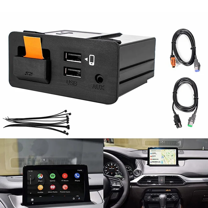 

Apple Carplay Adapter Fit for Mazda 2/3/6/CX3/CX5/CX9/MX5 2014-2021 Carplay Android Auto TK78-66-9U0C OEM Hub Retrofit Kit