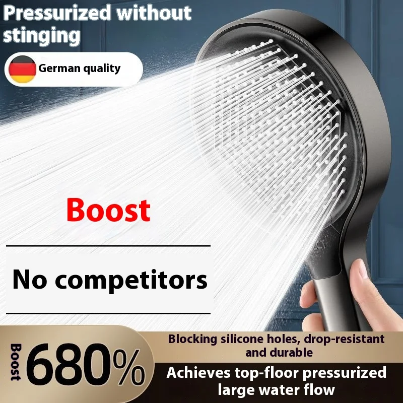 Pressurized Shower Head, Super Strong Pressurization with Large Water Output, 15cm Large Panel Bathing Filtered Shower Head