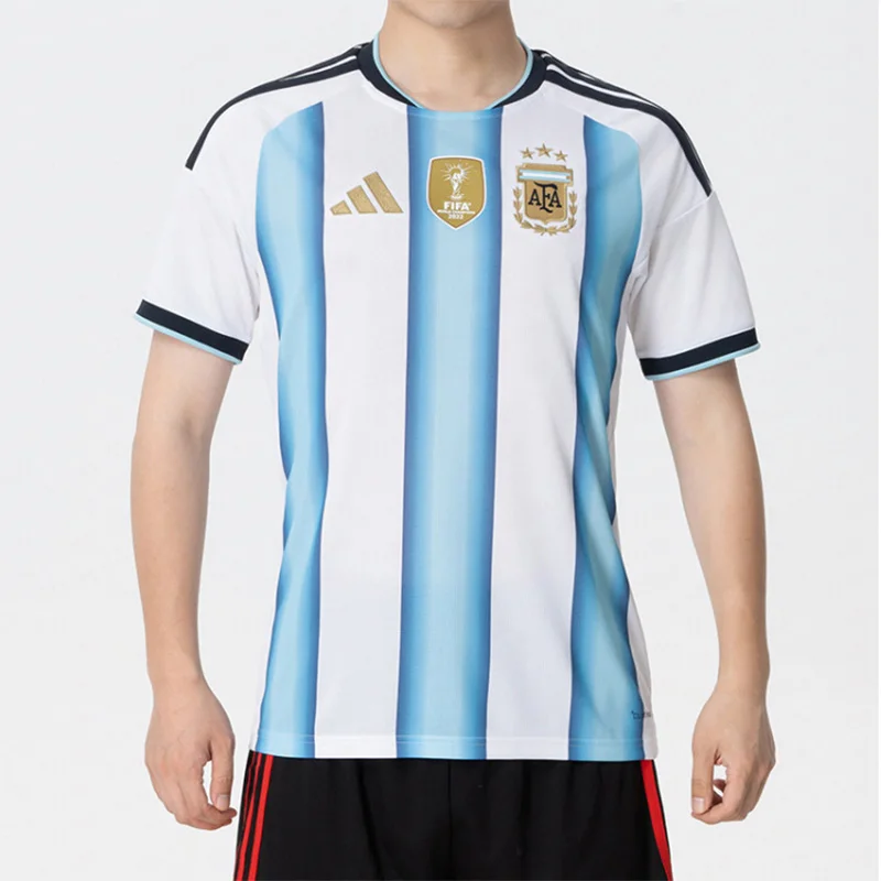 Adidas Argentina Samsung Home Team Jersey - Moisture-Wicking Short-Sleeved Football Training T-Shirt - JM8396
