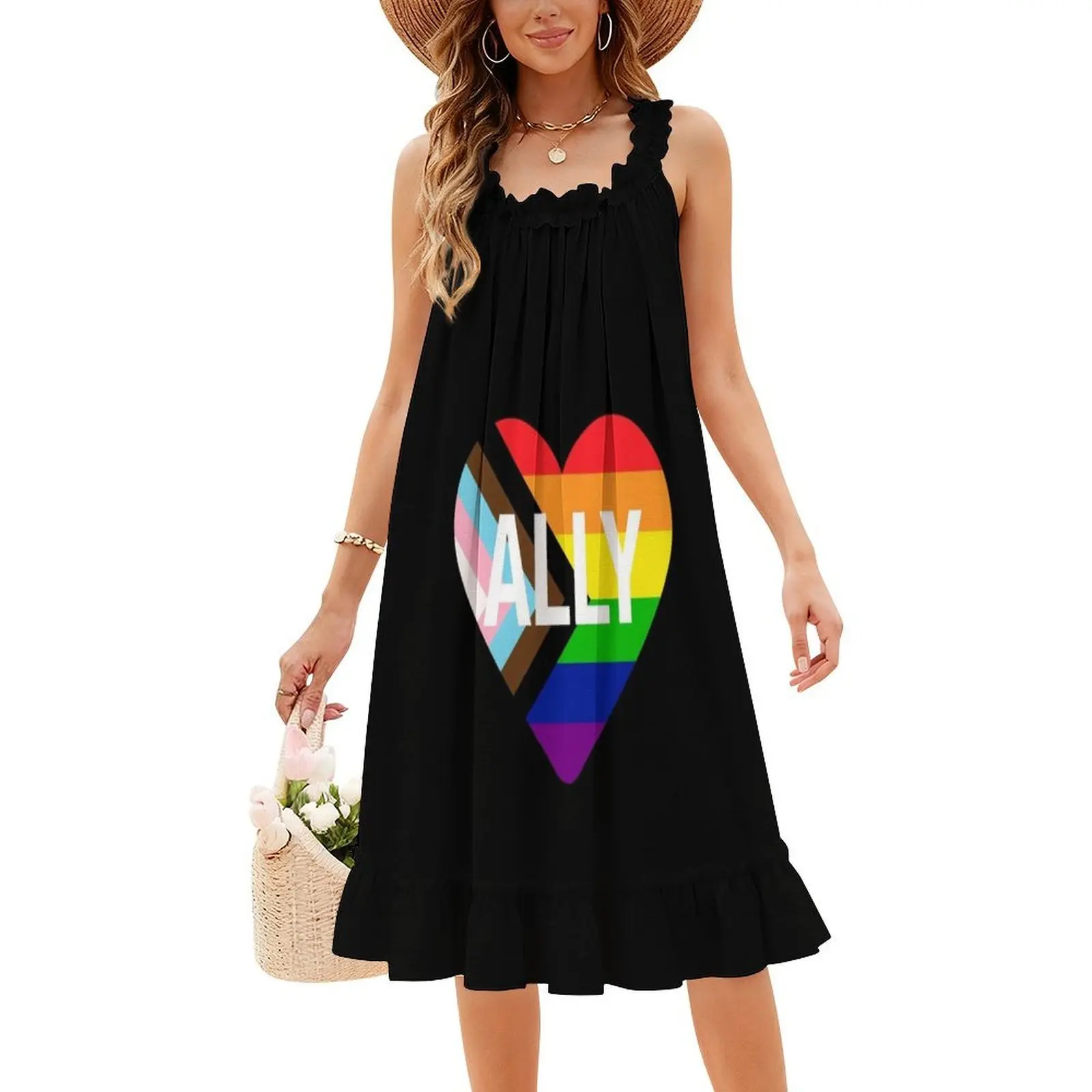 التقدم فخر العلم القلب حليف بوهو شيك فستان أنيق موضة شاطئ حفل زفاف ثوب فخر Lgbt Lgbtq التقدم مثلي الجنس قوس قزح #4