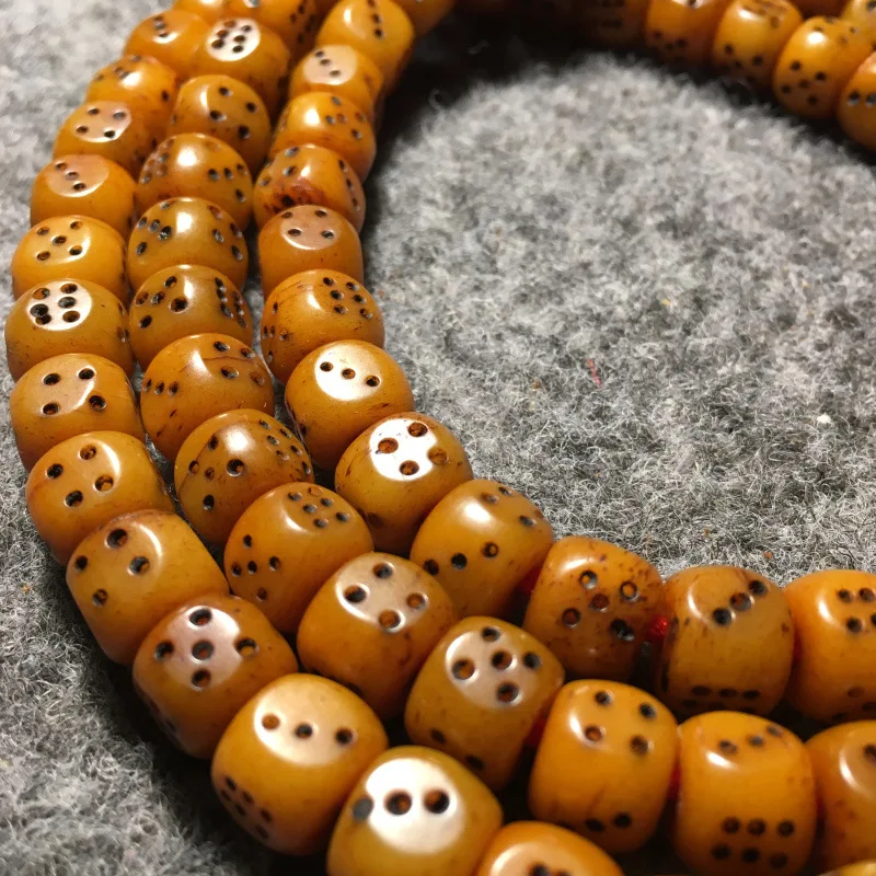 Tibet Ox Bone Square Dice Type Oily108Barrel Beads-Color Beads Bracelet Sieve Yak Bone Bracelet