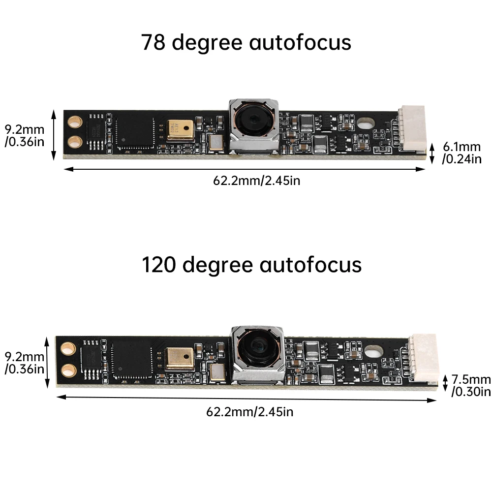IMX179 Camera Module, 8-Megapixel Autofocus HD Camera Module, Includes USB Adapter Cable, 78°/120° Autofocus