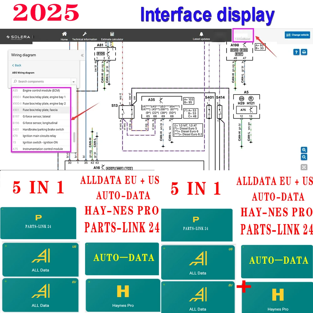 2025 Automotive Repair Software Alldata All Data Auto Data for Mit-chell Ide-ntifix Online Account Working On Any Laptop  Repair