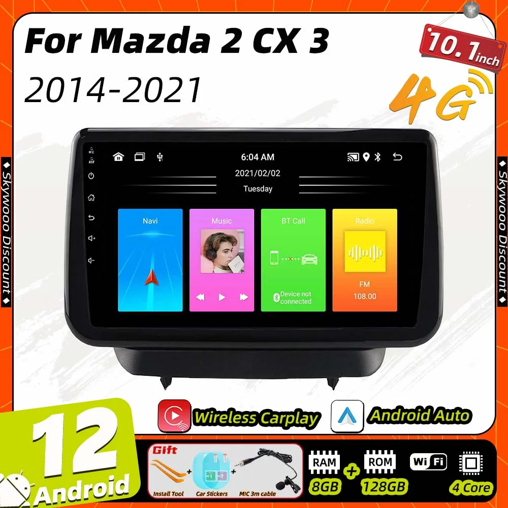 

Car Radio for Mazda 2 CX-3 CX 3 2014 - 2021 2 Din Android Car Stereo GPS WIFI Navigation Multimedia Player Head Unit Autoradio