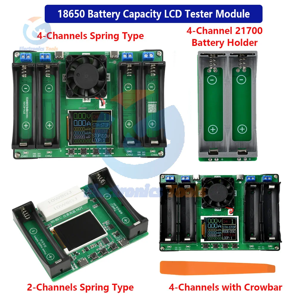 18650 Battery Capacity LCD Tester Module MAh MWh Type-C Port Digital Display Lithium Batteries Measurement Power Detector Tester