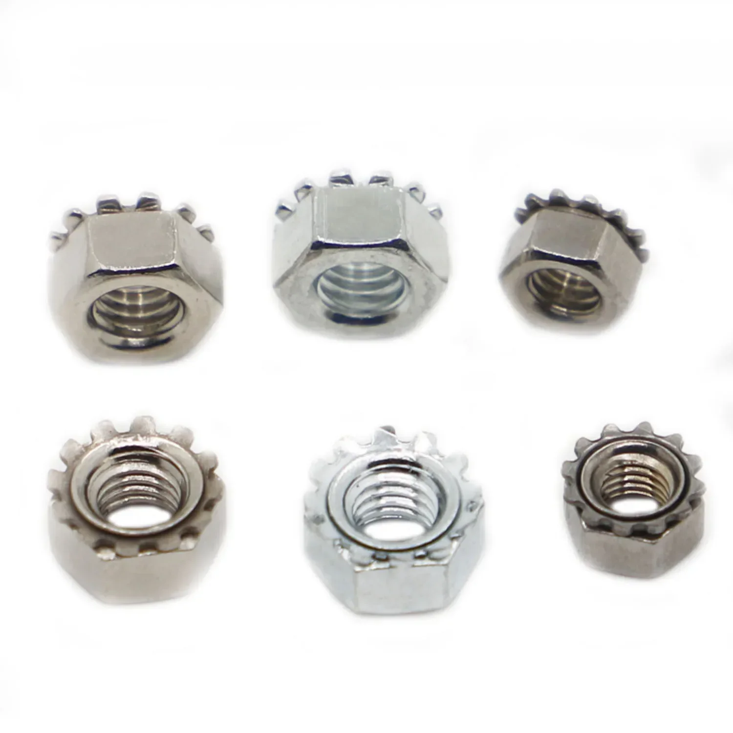 M3 M4 M5 M6 M8 304 Stainless Steel / Nickel / Galvanized K Nut Lock Kep Multi-Gear Hexagon Nut K Type Multi tooth Anti loosening