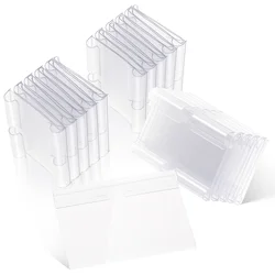 60 Pcs Label Holders Clear Clip On Basket Bin Labels Stands Merchandise Display Signs for Wire Shelf Supermarket Shop