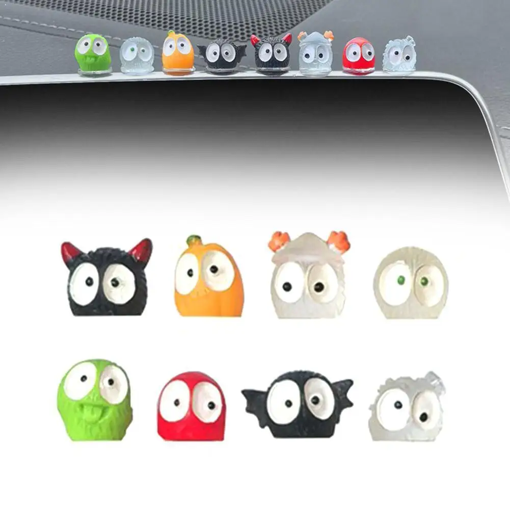 Cute Fuzzy Car Dashboard Ornaments Mini Cartoon Plush Figurine Auto Interior Decoration Accessories for Desk & Room