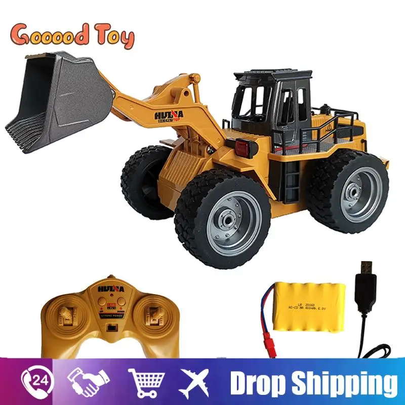 

1:18 6Ch Huina 1532 Rc Truck Tractor Alloy Shovel Remote Control Truck Engineering Bulldozer Model Toy Toys for Boys Kids Gift