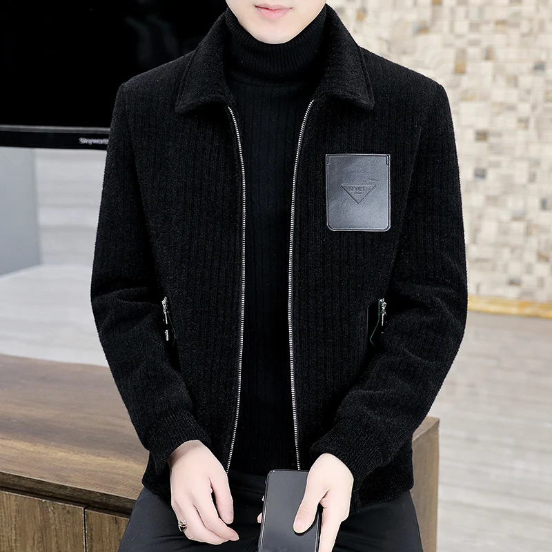 

2023 Men Split Wool Mix Coats Casual Business Jackets Zipper Trench Woolen Coats Famous Street Autumn Winter Fashion Z202