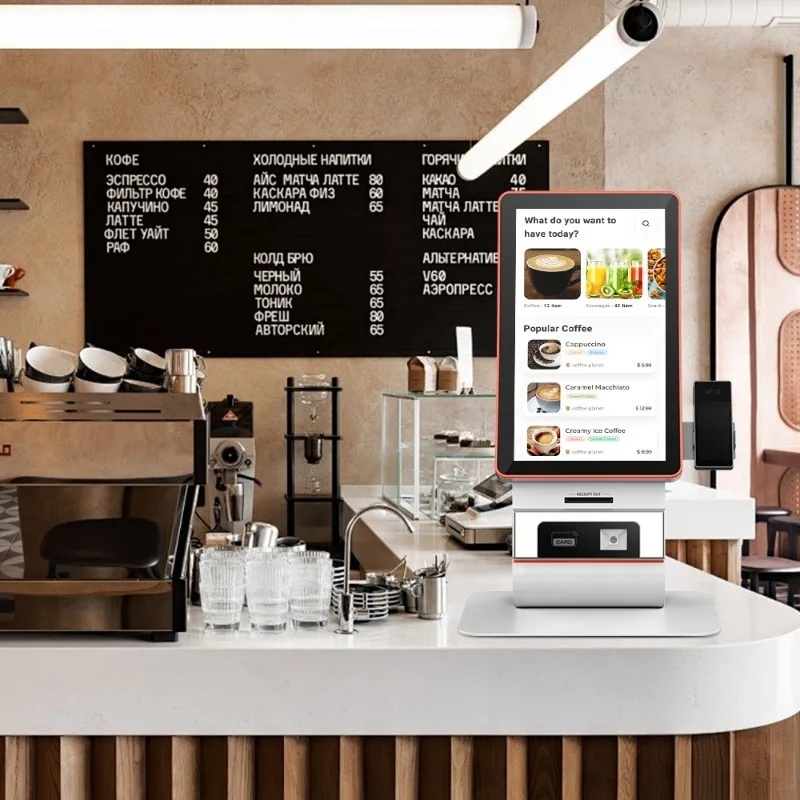 Self-service Ordering Machine Payment Kiosks Floor Standing Barcode Reader SDK Enabled