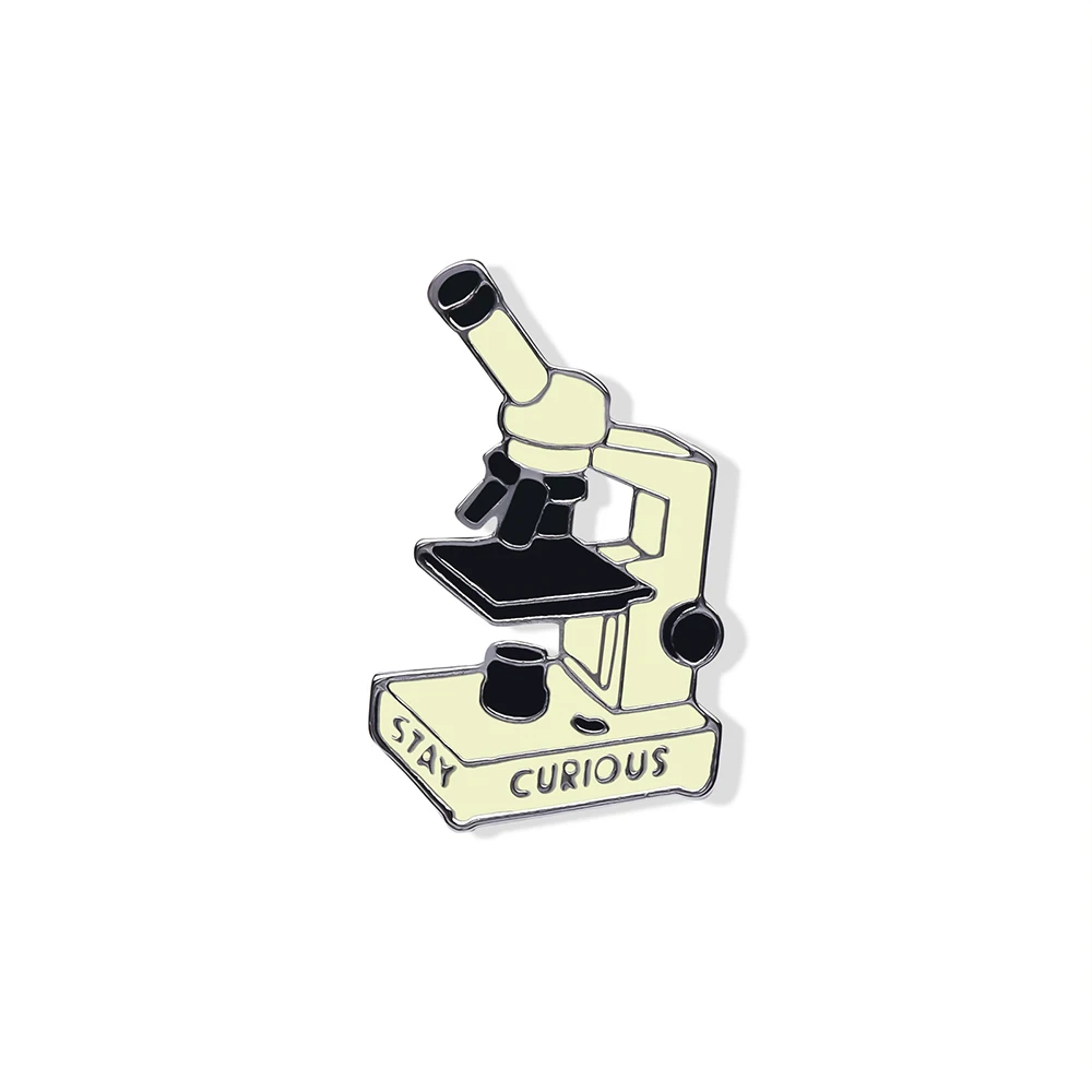 Science Microscope Enamel Pins Medical Biology Lab Series Badge Hat Jacket Lapel Brooch Doctor Biologist Scientist Jewelry