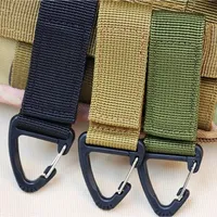 3pcs Tactical Hanging Buckle Nylon Molle Backpack Belt Buckle D-Shaped Outdoor Climbing Carabiner EDC Keychain Hook