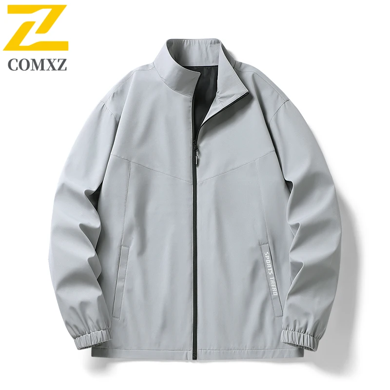 

2025 New Jacket Men's Sports Cardigan Coat Lightweight Breathable Outdoor Waterproof Stand Up Collar Top Men's Clothing L-5XL