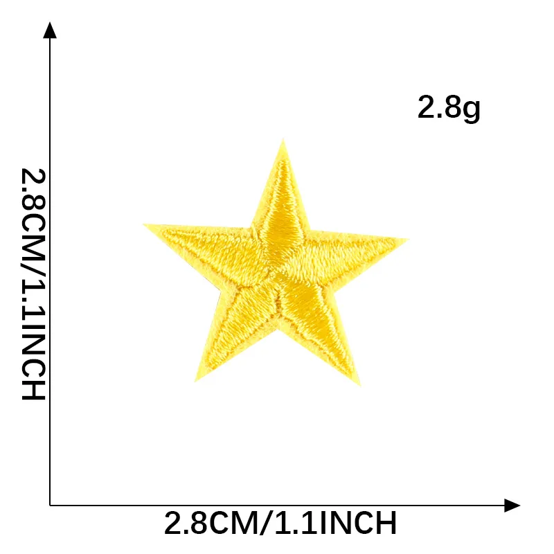 10Pcs Yellow Star Patches for Clothing, Hats & Shoes - Embroidered Patch Badge - Iron On Applique for Embellishment