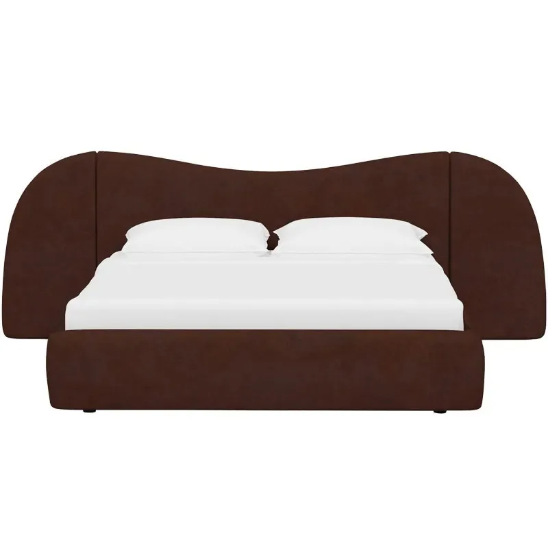 Medieval Fabric Double Bed French Cream Style Bedroom Bed