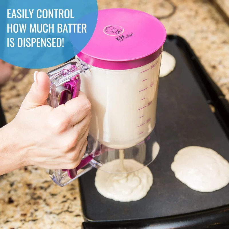 1pc batter dispenser, pancake cupcake batter dispenser for perfect pancakes, cupcakes, waffles, muffin mixes, dumplings and cake