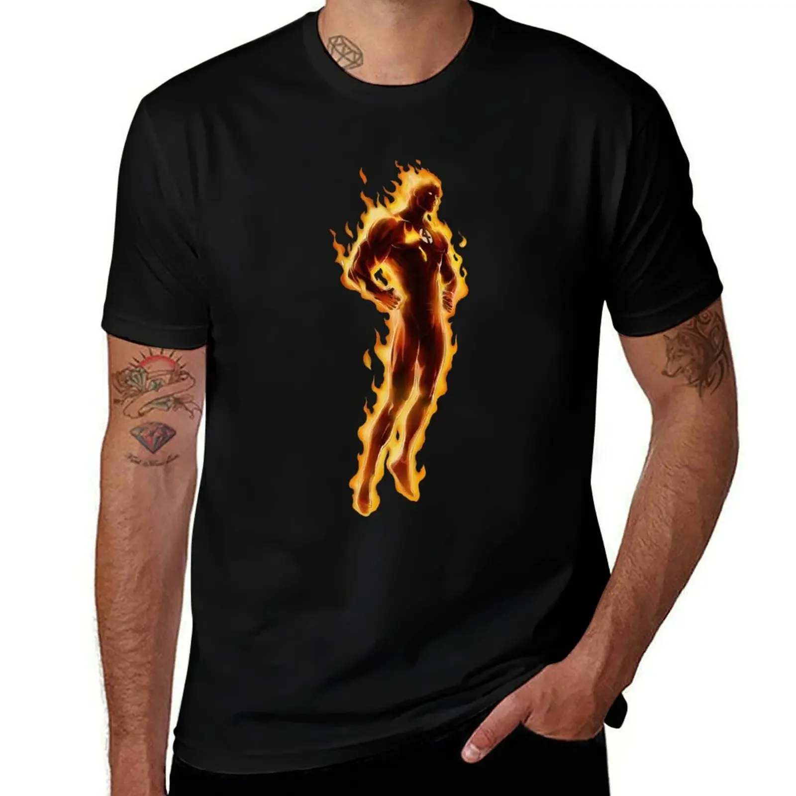 

The Human Torch T-Shirt oversized funny meme t-shirts rapper graphic tees cotton man t-shirts mens big and tall t shirts