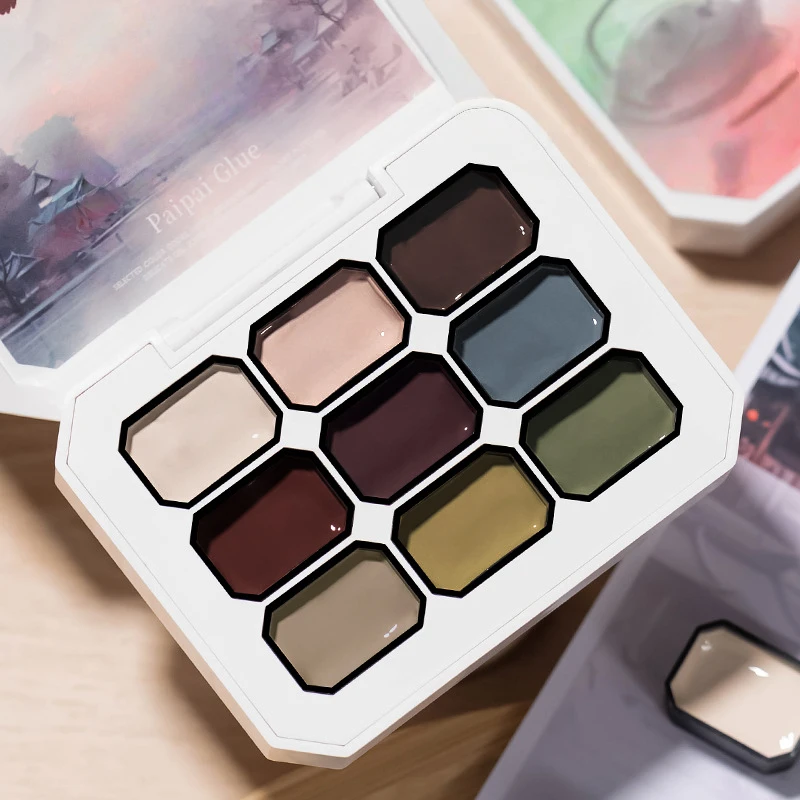 1 صندوق 4 ألوان أبيض وأسود الصلبة طلاء الأظافر الربت الغراء التدرج Y2K بلون لامعة بريق طويلة الأمد DIY بها بنفسك صالون المنزل #6