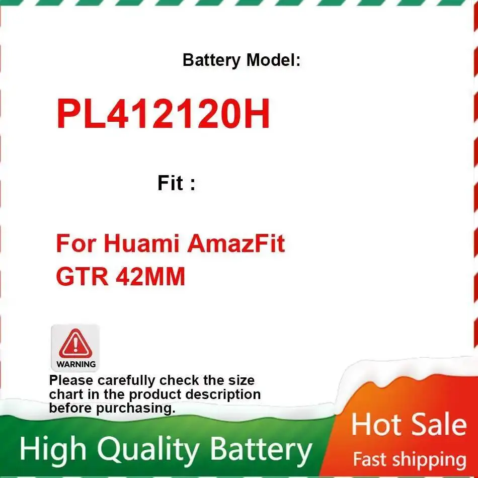 

PL412120H Li-ion Battery for Huami Amazfit GTR 42MM A1909 A1910 412120 PL412120V Smart Sport Watch Batteries Warranty + Track NO
