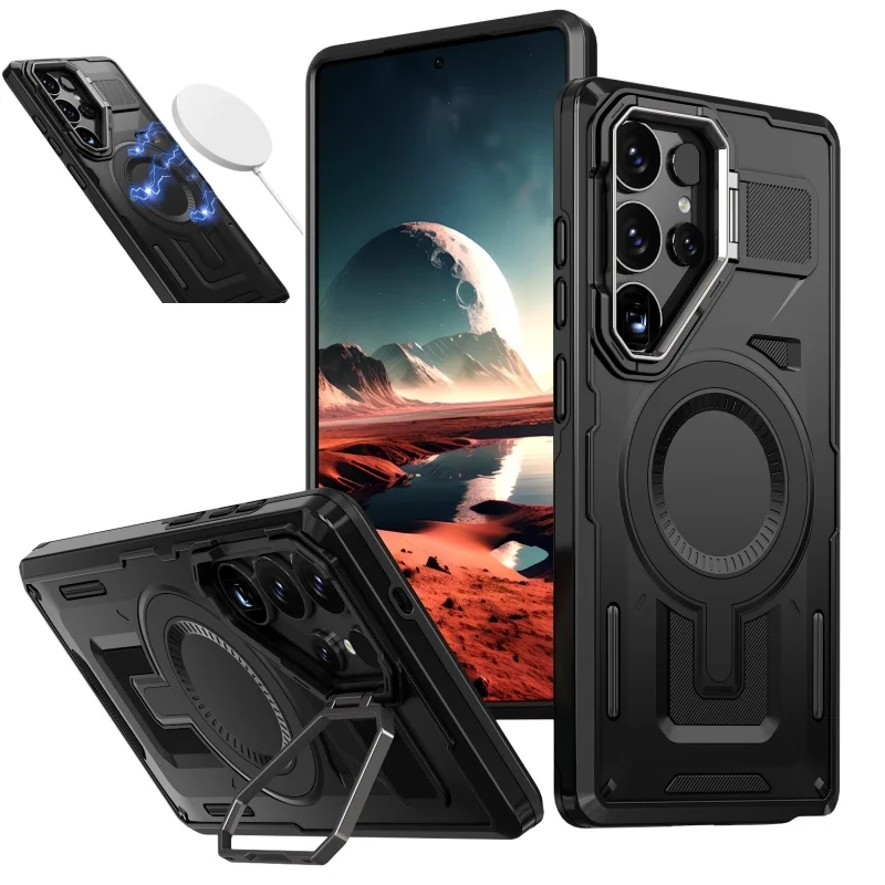 

Deluxe Magsafe Magnetic Wireless Charging For Samsung Galaxy S25 24 23 Plus Ultra FE Finger Ring Holder Case