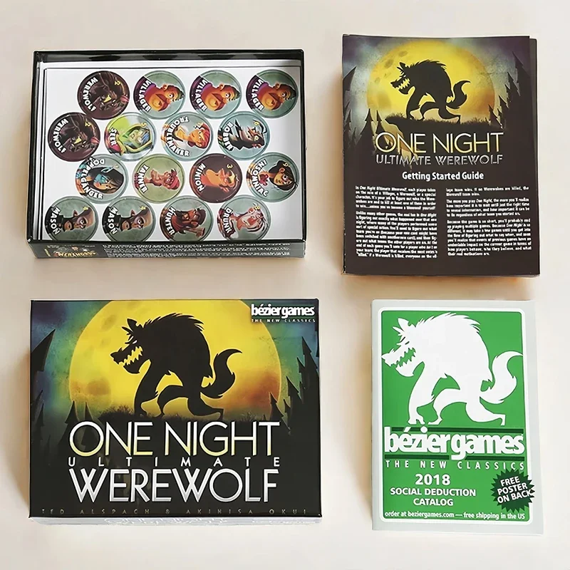 One Night Ultimate Werewolf Strategy Board Game Fun Paper Experience Bonus Roles Edition Deck for Home Party Playing Cards