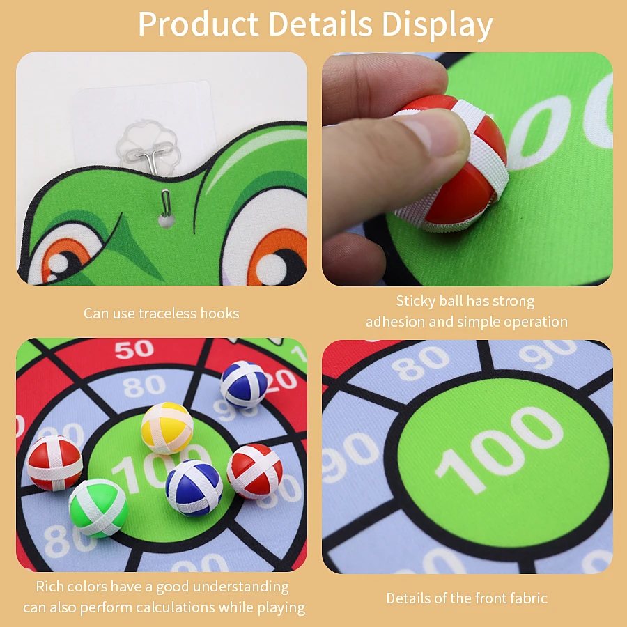 Palla appiccicosa per bambini Bersaglio da lancio Coperta/Esterna Sport genitore-figlio Palla di aspirazione sicura Dinosauro del fumetto Palla appiccicosa Giocattolo