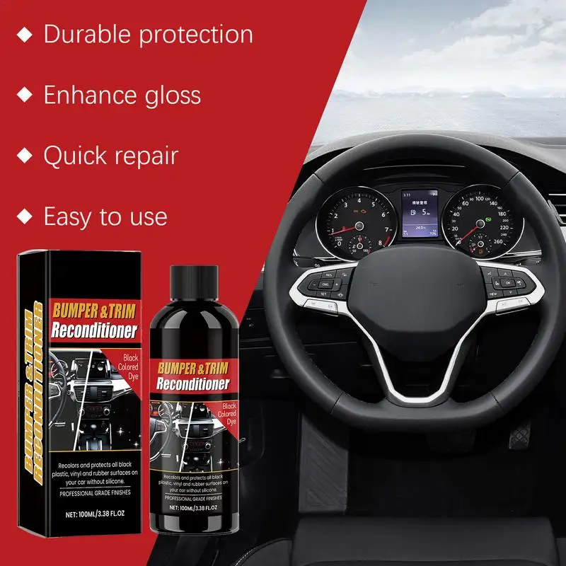 Back To Black Gloss Car Cleaning Products 100ml Interior Dash Cleaning Solution Car Black Parts Refurbisher For Dashboard