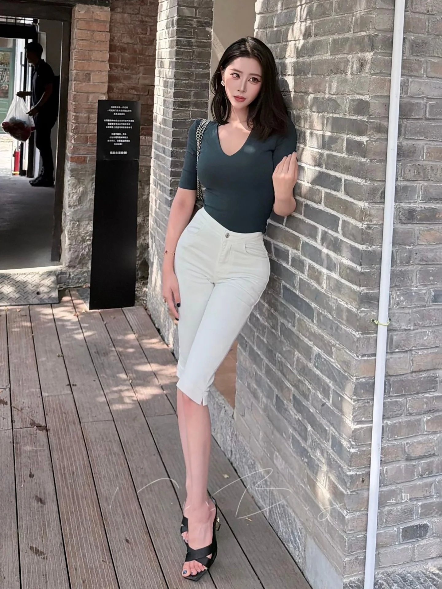 Sexy Slimming High Waist Split Seven-Foot Women's Jeans Elastic Slim Fit High Elasticity Summer Season Ladies' High Waist Jeans