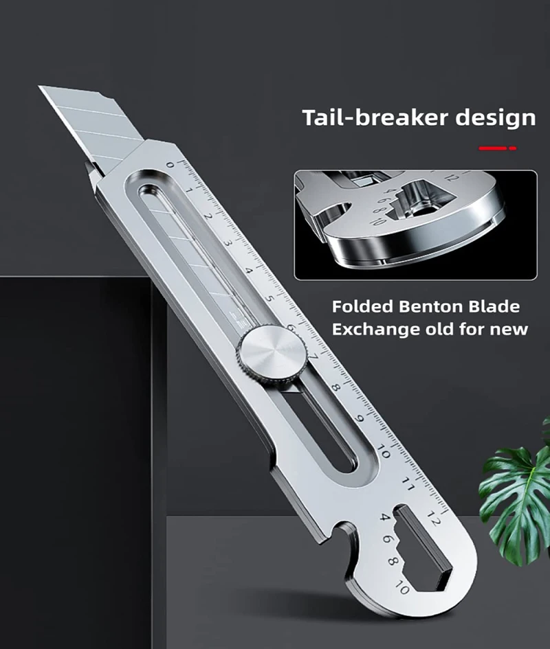 6 in 1 Retractable Pocket Knife Heavy Duty Box Cutter 18mm Stainless Steel Utility Knives Multi functions Unboxing нож Supplies